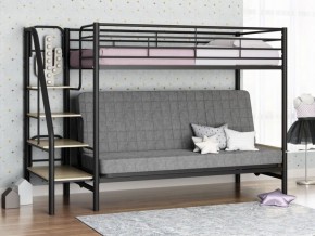Кровать двухъярусная с диваном "Мадлен-3" (Черный/Серый) в Можге - mozhga.ok-mebel.com | фото