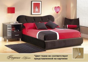 Кровать Феодосия 1600 со стразами в к/з "Классик 550 белый" серия Норма (+основание на опорах) в Можге - mozhga.ok-mebel.com | фото