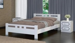 ВЕРОНИКА-2 Кровать из массива 1600 (Белый античный) в Можге - mozhga.ok-mebel.com | фото