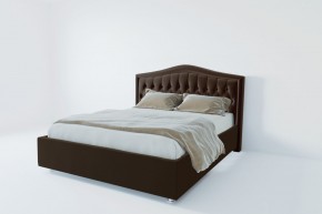Кровать Калининград с ПМ 800 (экокожа коричневая) в Можге - mozhga.ok-mebel.com | фото 2