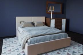 Кровать Корсика с ПМ 1400 (экокожа бежевая) в Можге - mozhga.ok-mebel.com | фото 2
