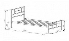 Кровать металлическая "Кадис 900х1900" Черный в Можге - mozhga.ok-mebel.com | фото 2