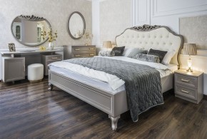 Кровать Мокко 1600 с мягким изголовьем + основание (серый камень) в Можге - mozhga.ok-mebel.com | фото 1