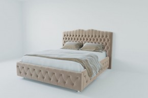 Кровать Нягань с ПМ 1600 (велюр светло-серый) в Можге - mozhga.ok-mebel.com | фото