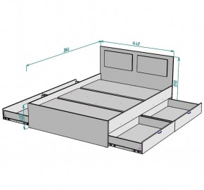 Кровать Ольга L35 (1400) 4 ящика в Можге - mozhga.ok-mebel.com | фото 2