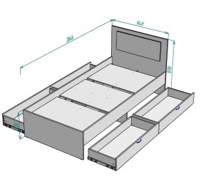 Кровать Ольга L38 (900) 4 ящика в Можге - mozhga.ok-mebel.com | фото 2