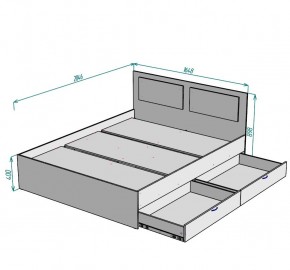 Кровать Ольга L39 (1600) 2 ящика в Можге - mozhga.ok-mebel.com | фото 2