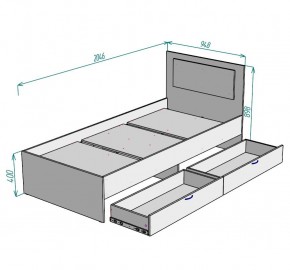 Кровать Ольга L47 (900) 2 ящика в Можге - mozhga.ok-mebel.com | фото 2