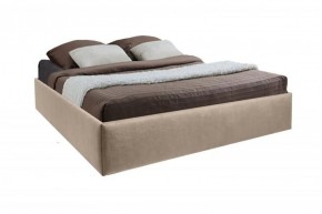 Кровать Подиум с ПМ 1600 (велюр светло-серый) в Можге - mozhga.ok-mebel.com | фото