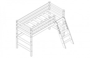 Кровать полувысокая с наклонной лестницей Соня (Вариант 6) в Можге - mozhga.ok-mebel.com | фото 3