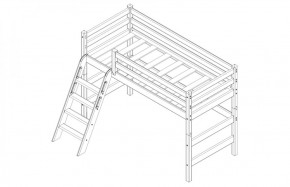 Кровать полувысокая с наклонной лестницей Соня (Вариант 6) в Можге - mozhga.ok-mebel.com | фото 4