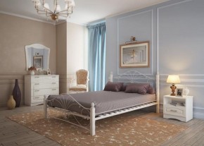 Кровать "Фортуна 1" КМД 2.01 Белая (1200*2000) (ножки-белые) с коваными элементами в Можге - mozhga.ok-mebel.com | фото