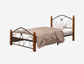 Кровать "Селена 1" Черная (900*2000) (ножки-махагон) с коваными элементами в Можге - mozhga.ok-mebel.com | фото 1