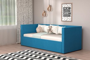 Кровать с ПМ (арт.030) (с/м 900*2000мм) (б/матр), ткань синяя в Можге - mozhga.ok-mebel.com | фото