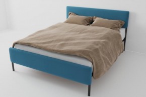 Кровать Стандарт Мини с ортопедическим основанием 800 (велюр голубой) в Можге - mozhga.ok-mebel.com | фото