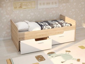 Кровать Умка К-001 + ящики (Дуб Сонома/Белый глянец) в Можге - mozhga.ok-mebel.com | фото 1