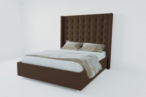 Кровать Венеция ЛЮКС с ПМ 1800 (экокожа коричневая) в Можге - mozhga.ok-mebel.com | фото
