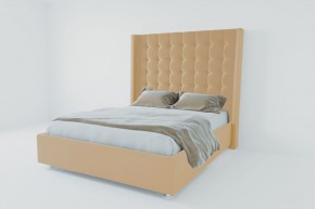 Кровать Венеция ЛЮКС с ПМ 2000 (экокожа бежевая) в Можге - mozhga.ok-mebel.com | фото 2