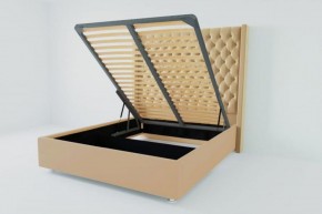 Кровать Версаль ЛЮКС с ПМ 900 (экокожа бежевая) в Можге - mozhga.ok-mebel.com | фото 2