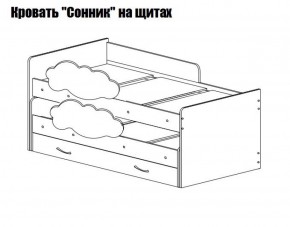Кровать выкатная Соник на щитах (800*1600) с бортиком + ящик в Можге - mozhga.ok-mebel.com | фото 2