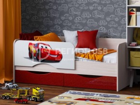 Кровать Юниор-12 с фотопеч. "Тачки" в Можге - mozhga.ok-mebel.com | фото
