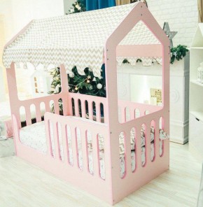 Кровать-домик без ящика 800*1600 (Розовый) в Можге - mozhga.ok-mebel.com | фото