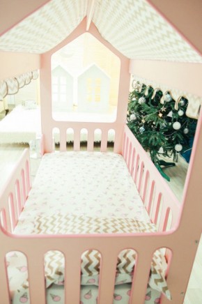 Кровать-домик без ящика 800*1600 (Розовый) в Можге - mozhga.ok-mebel.com | фото 3