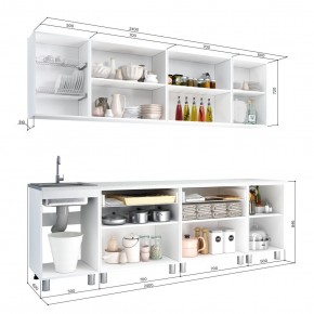 Кухня Айсбери 2.4 м (Белый/Дуб Сонома) в Можге - mozhga.ok-mebel.com | фото 2