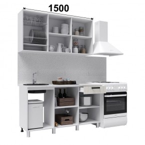Кухня ДИОР 1500 (Белый/Дуб Крафт белый) в Можге - mozhga.ok-mebel.com | фото 2