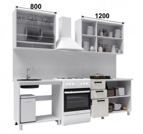 Кухня ДИОР 2 м б/стекла (белый/дуб крафт белый) в Можге - mozhga.ok-mebel.com | фото 2