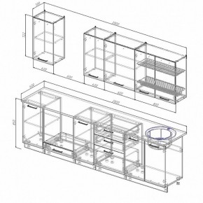 Кухонный гарнитур Антрацит 2800 (Стол. 26мм) в Можге - mozhga.ok-mebel.com | фото 2