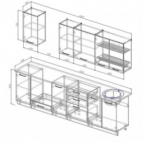Кухонный гарнитур Антрацит 2800 (Стол. 38мм) в Можге - mozhga.ok-mebel.com | фото 3