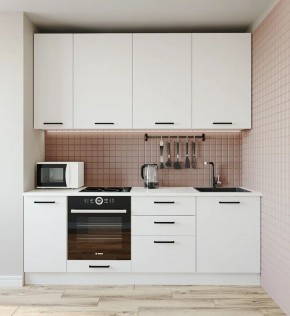 Кухонный гарнитур Белый Глянец 2200 h950 (Стол. 38мм) в Можге - mozhga.ok-mebel.com | фото