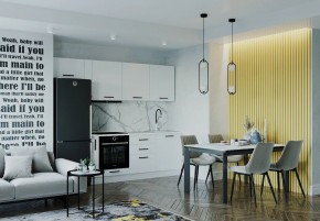 Кухонный гарнитур Белый Глянец 2550 (Стол. 26мм) в Можге - mozhga.ok-mebel.com | фото
