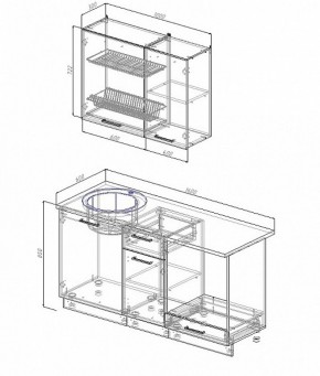 Кухонный гарнитур Лофт 1600 (Стол. 26мм) в Можге - mozhga.ok-mebel.com | фото 2