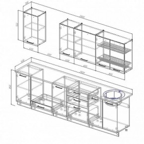 Кухонный гарнитур Шампань 2800 (Стол. 26мм) в Можге - mozhga.ok-mebel.com | фото 2