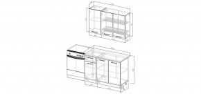 Кухонный гарнитур Смоки 1200 (Стол. 26мм) в Можге - mozhga.ok-mebel.com | фото 2