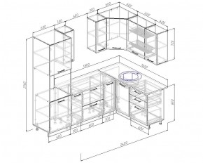 Кухонный гарнитур угловой Бланка 2400х1600 (Стол. 38мм) в Можге - mozhga.ok-mebel.com | фото 2