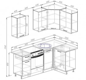 Кухонный гарнитур угловой Дели 2000*1200 (Стол. 26мм) в Можге - mozhga.ok-mebel.com | фото 2