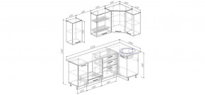 Кухонный гарнитур угловой Дели 2200*1000 (Стол. 26мм) в Можге - mozhga.ok-mebel.com | фото 2