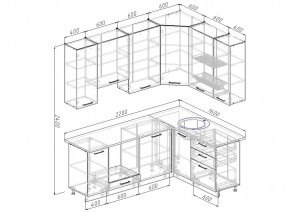 Кухонный гарнитур угловой Дели 2200*1600 (Стол. 26мм) в Можге - mozhga.ok-mebel.com | фото 2