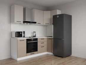 Кухонный гарнитур угловой Каппучино 2200*1000 (Стол. 38мм) в Можге - mozhga.ok-mebel.com | фото