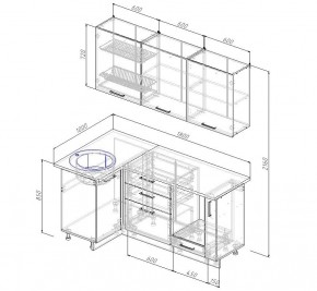 Кухонный гарнитур угловой Латте 1000*1800 (Стол. 38мм) в Можге - mozhga.ok-mebel.com | фото 2