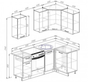 Кухонный гарнитур угловой Вегас 2000*1200 (Стол. 26мм) в Можге - mozhga.ok-mebel.com | фото 3