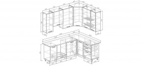 Кухонный гарнитур Умбра 2200*1600 h950 (Стол. 26мм) в Можге - mozhga.ok-mebel.com | фото 2