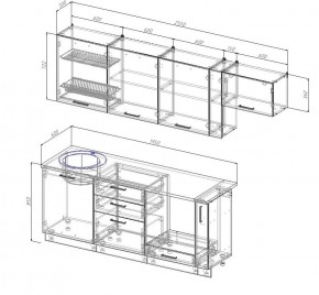 Кухонный гарнитур Вегас 2550 (Стол. 26мм) в Можге - mozhga.ok-mebel.com | фото 2