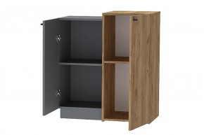 Квадро К-2 Комод 2дв (ЛДСП Графит/дуб крафт золотой) в Можге - mozhga.ok-mebel.com | фото 2