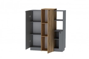 Квадро К-3 Комод 2дв (ЛДСП Графит/дуб крафт золотой) в Можге - mozhga.ok-mebel.com | фото 2