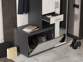 ЛИРА Прихожая ЛДСП (графит/дуб крафт белый) в Можге - mozhga.ok-mebel.com | фото 4