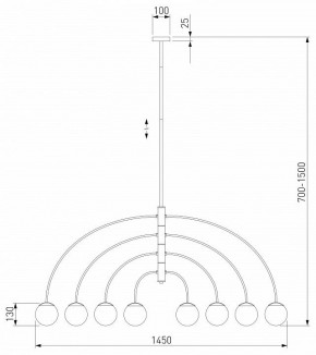 Люстра на штанге Eurosvet Cenacolo 30179/8 черный в Можге - mozhga.ok-mebel.com | фото 2